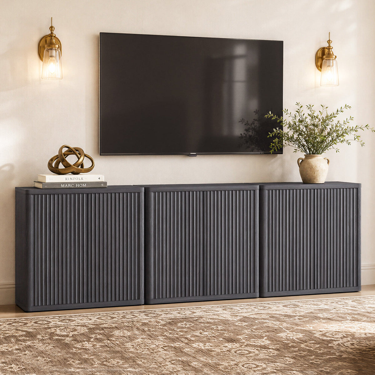 Cas TV Stand with 2 Doors, 34.6'' Wide, Set of 3