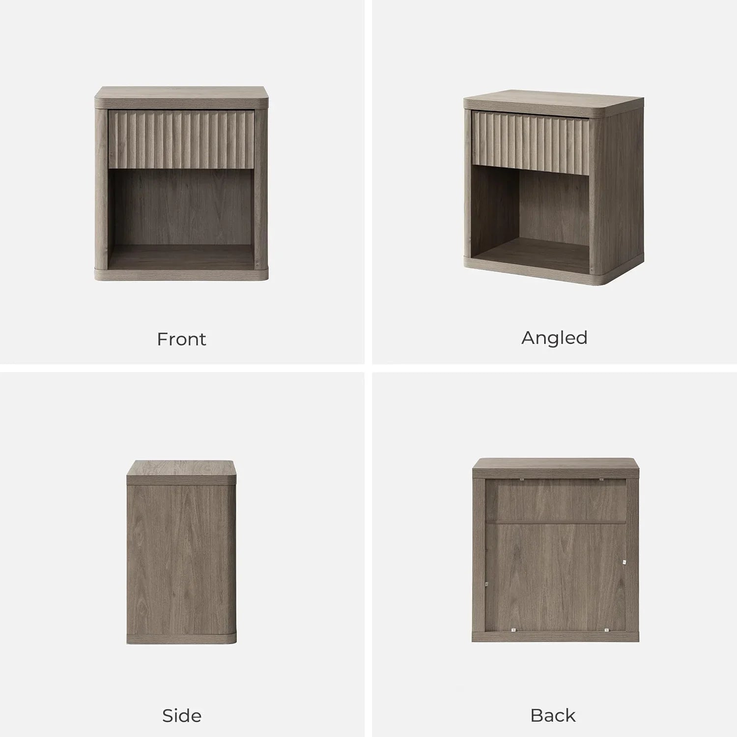 Cas 6 Drawers Dresser and 1 Drawer Nightstands Set for Bedroom - 1 Set - Dark Grey Alder
