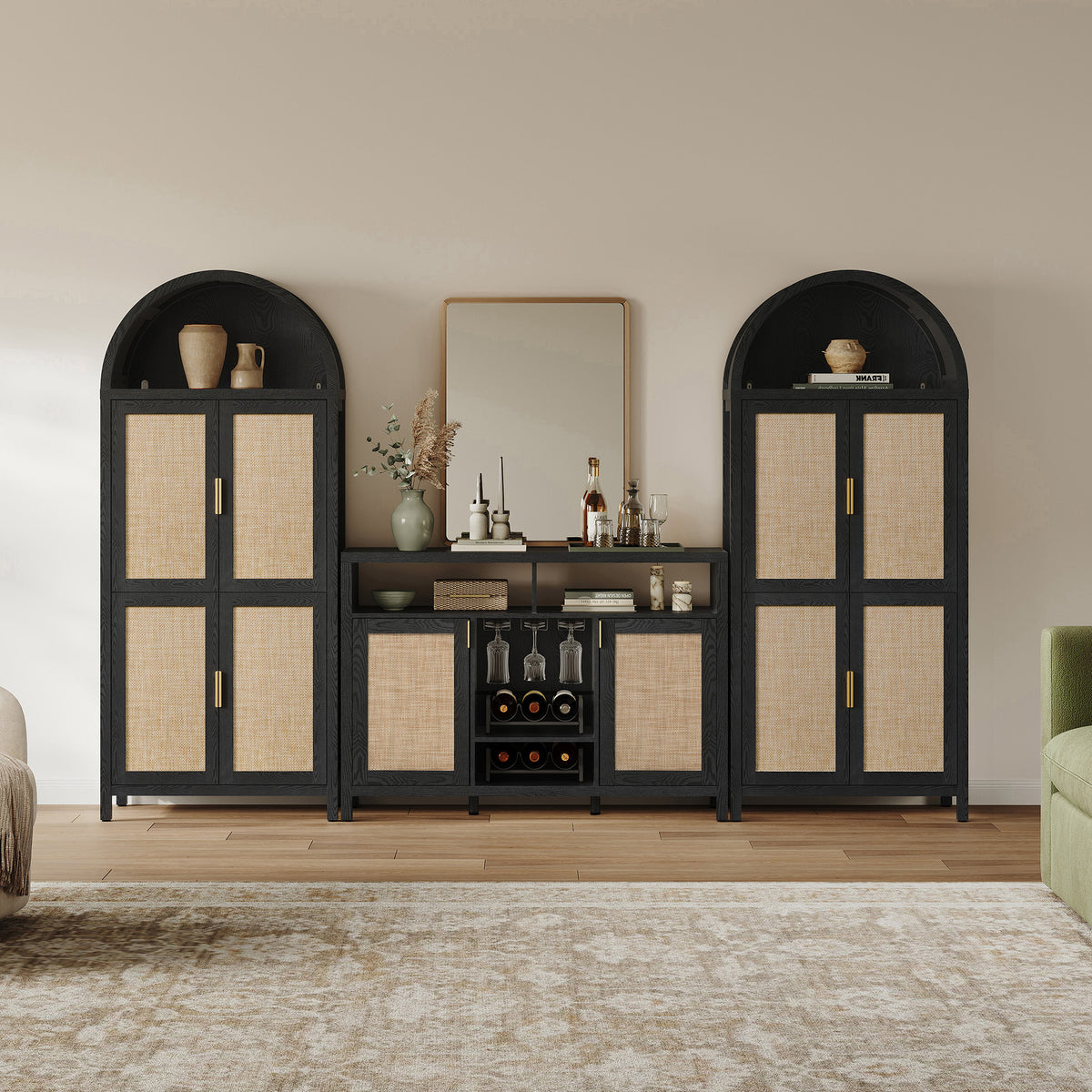 Savanna Bar Cabinet with Glass Holder