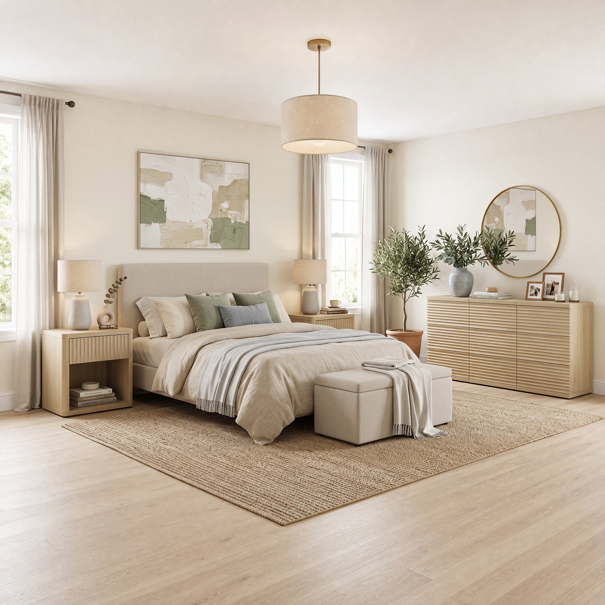 Stria Dresser and Night Tables Set