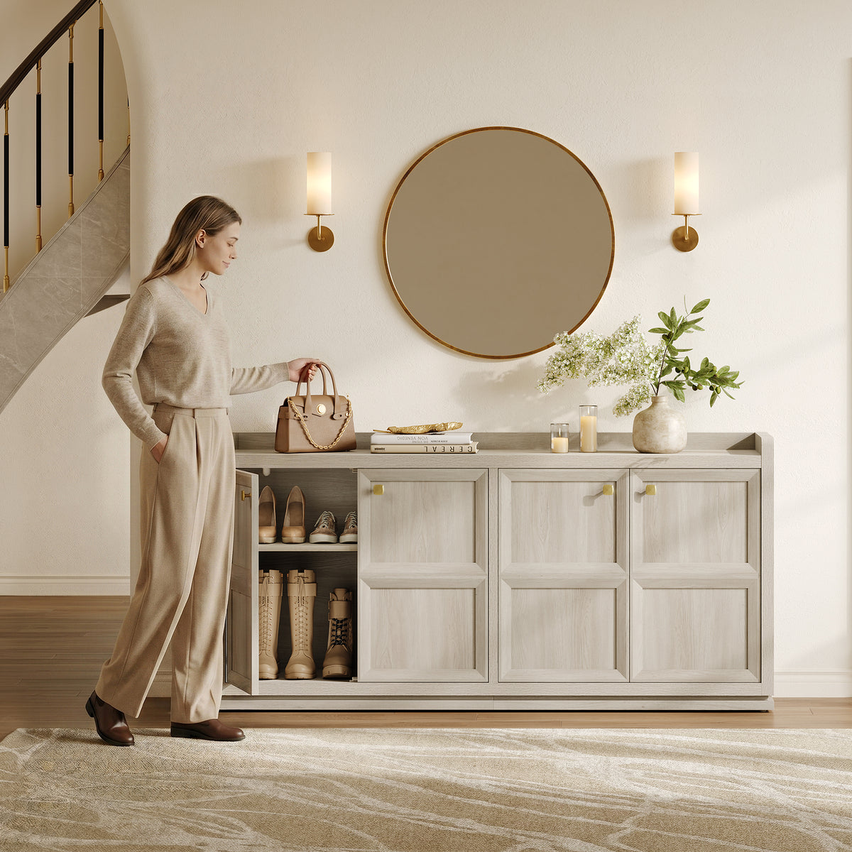 Helio Black Sideboard with 4 Doors