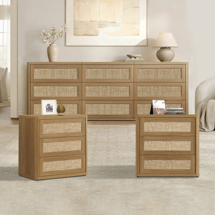 Zura Modular 9-Drawer Chest and Nightstands Set