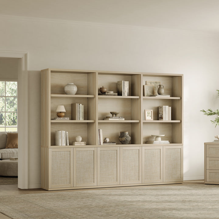 Zura Rattan Bookcase, 71 Inches Tall