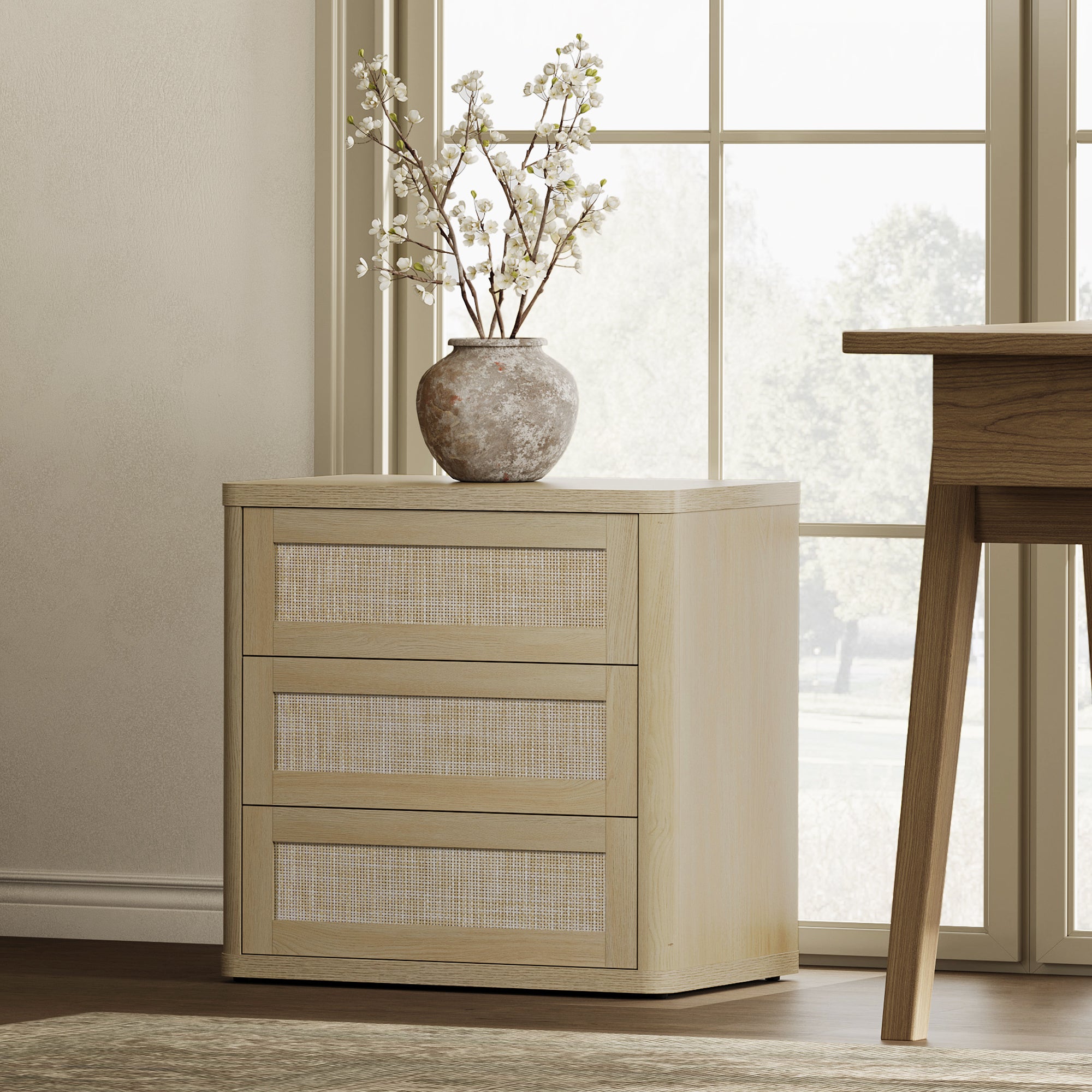 Zura Nightstand with 3 Drawers