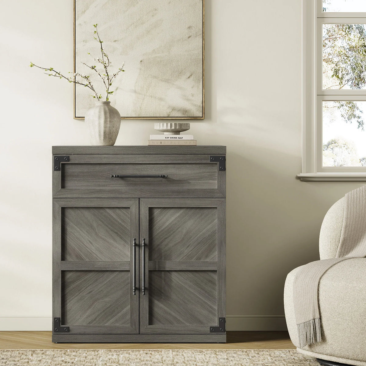 Willow Sideboard with 1 Drawer and 2 Doors for Entryway