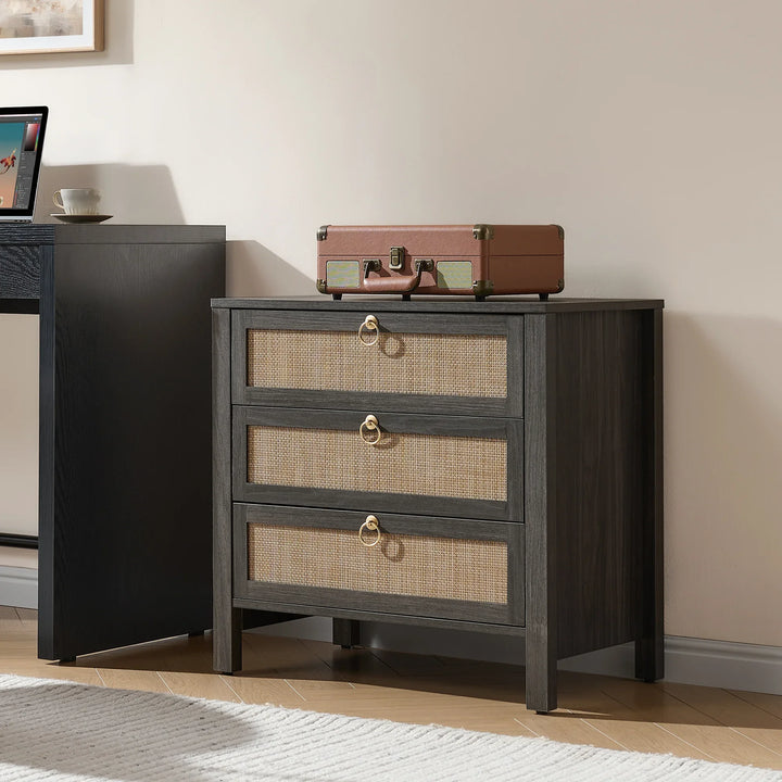Terra Bedside Table, 3 Drawers