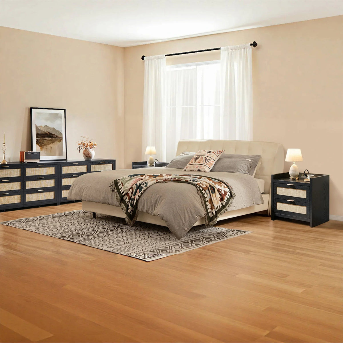 Savanna 6 Drawers Dresser and 2  Drawer Nightstand Set