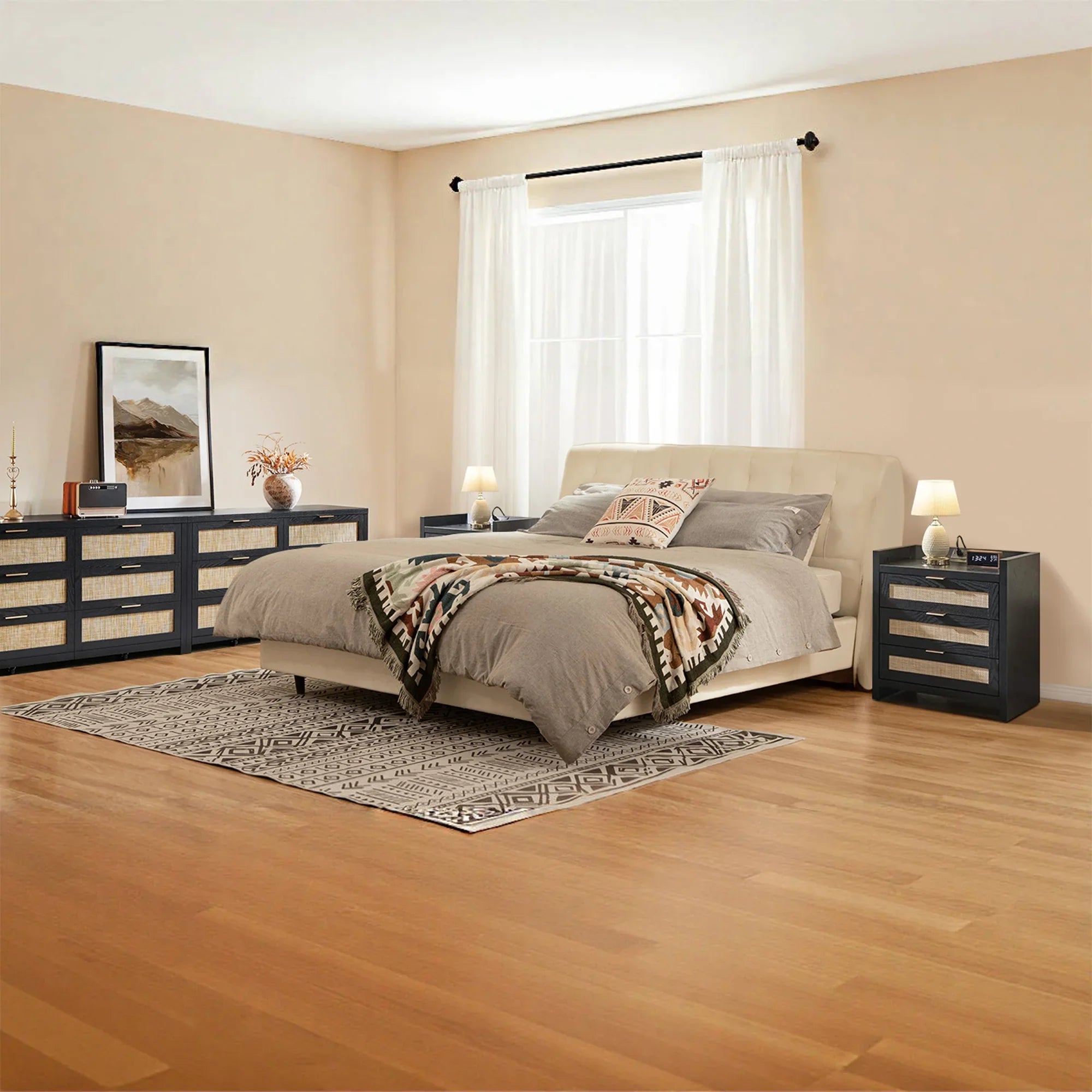 Savanna 6 Drawers Dresser and Nightstands Set