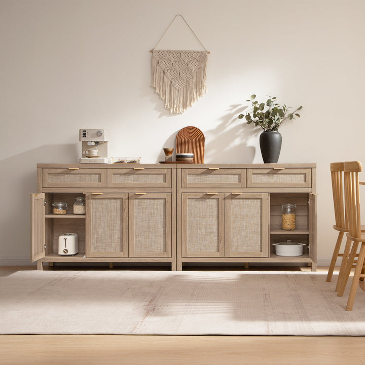 Savanna Sideboard with Drawers - 1 Piece - Reclaimed Light Oak