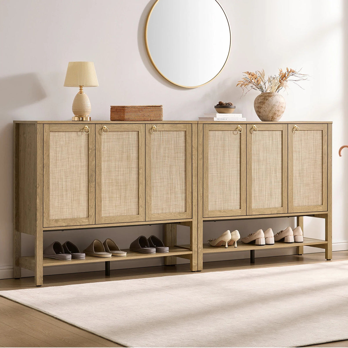 Terra 3-Door Shoe Cabinet, Set of 2
