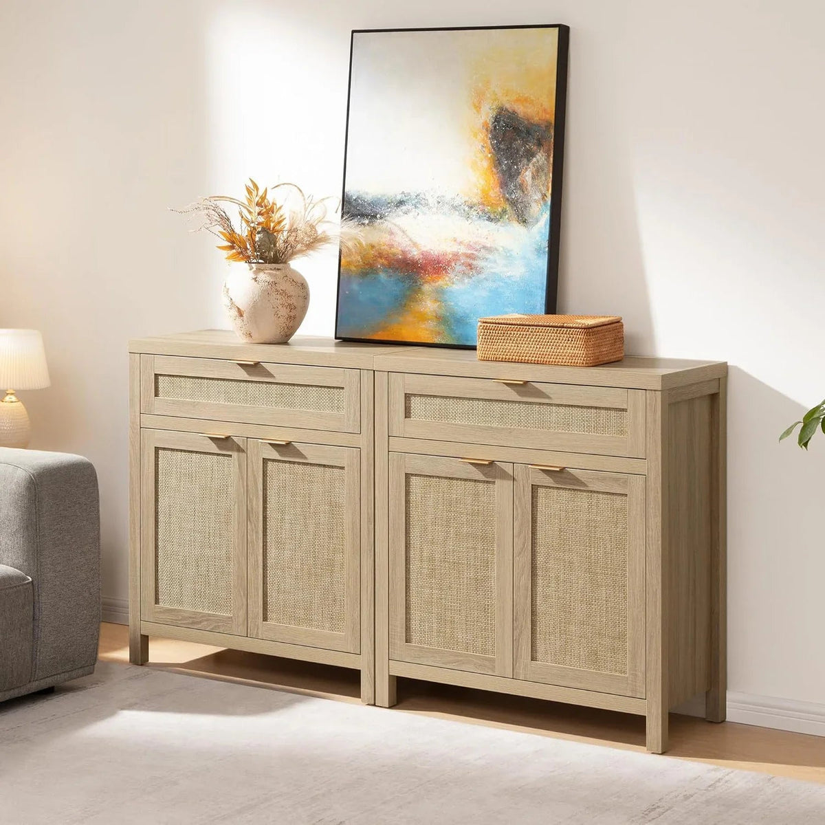 Savanna Black Storage Buffet Cabinet with Drawers