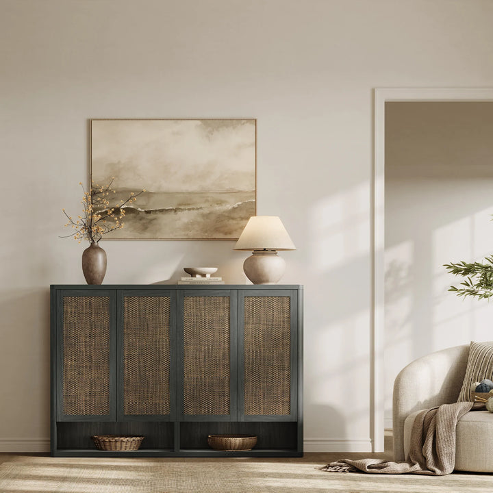 Zura Modular Rattan Shoe Cabinet, 40 Pairs