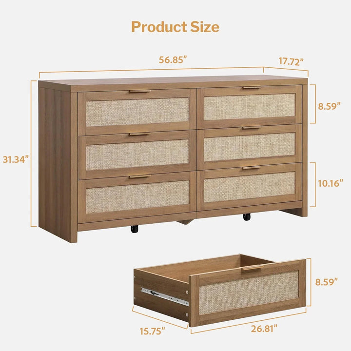 Savanna 6-Drawer Dresser, Wardrobe and 2-Drawer Nightstand Set