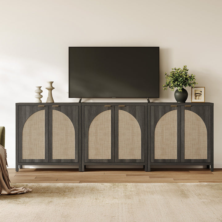 Savanna Buffet Cabinet, 2 Arched Doors,  Set of 3