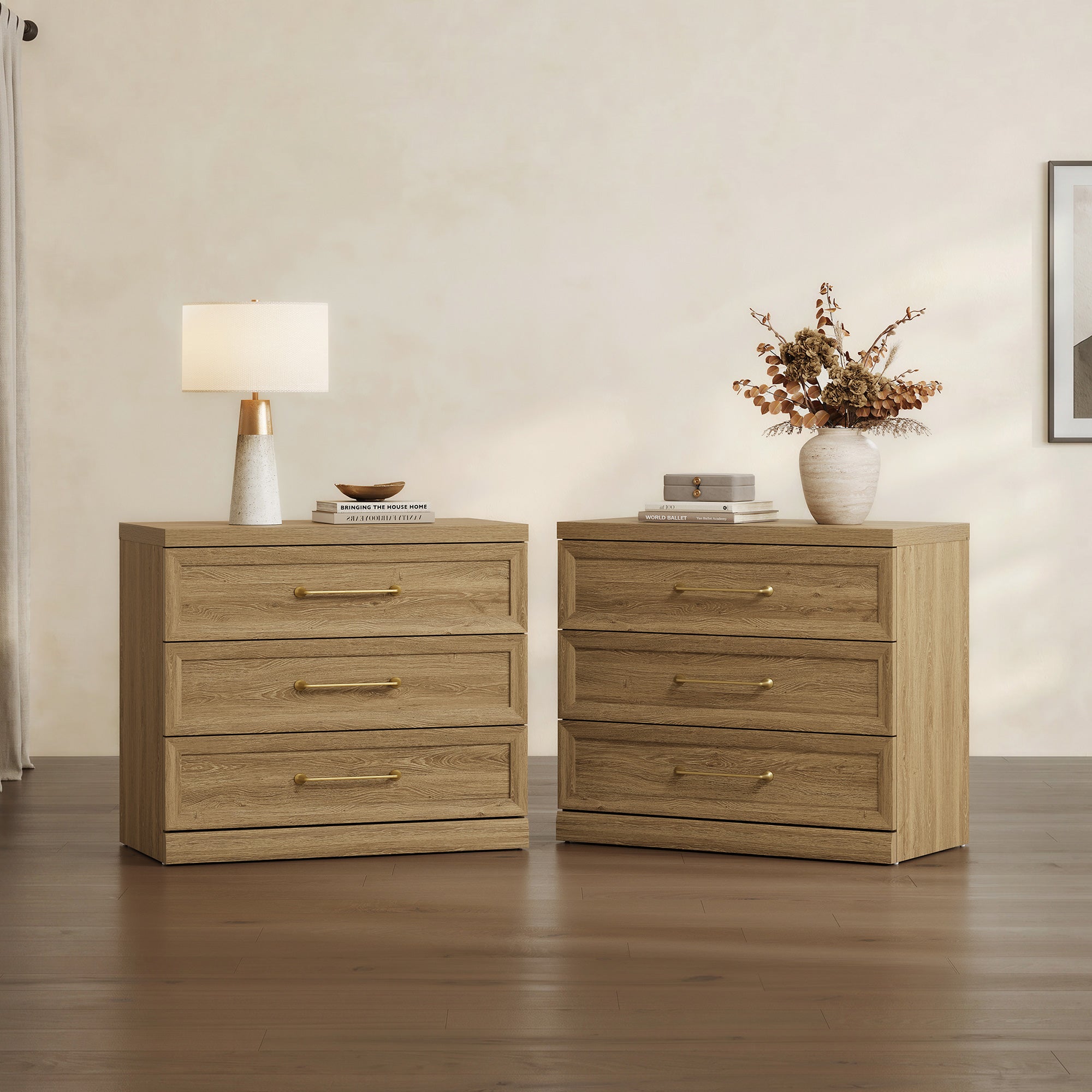 Helio 3-Drawer Nightstand, Bedroom Storage