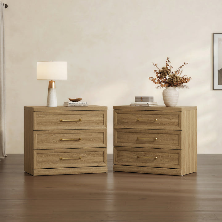 Helio 3-Drawer Nightstand, Bedroom Storage