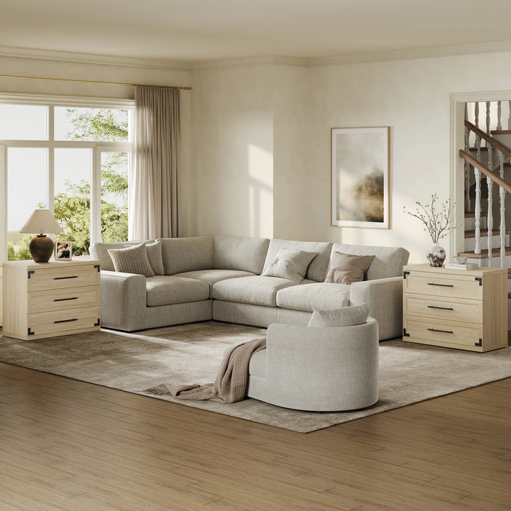 Willow 3-Drawers Nightstands Set, 31.3 Inch Wide