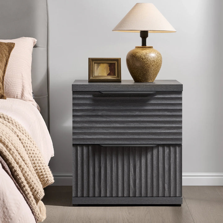 Stria Nightstand with Storage