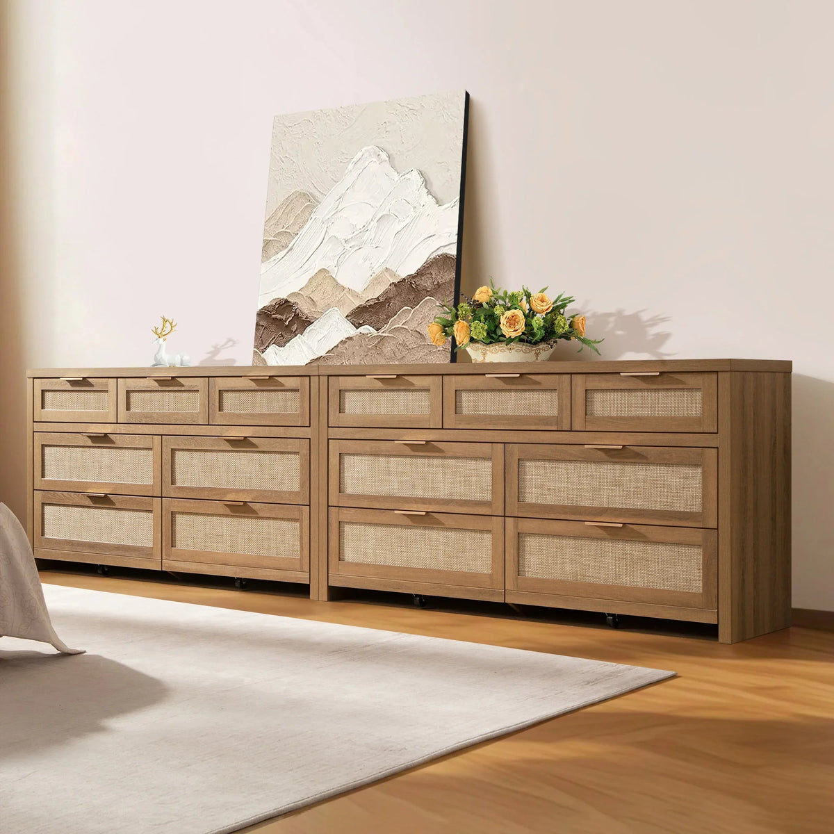 Savanna Dresser with 7 Drawers for Living Room, 2 Pieces