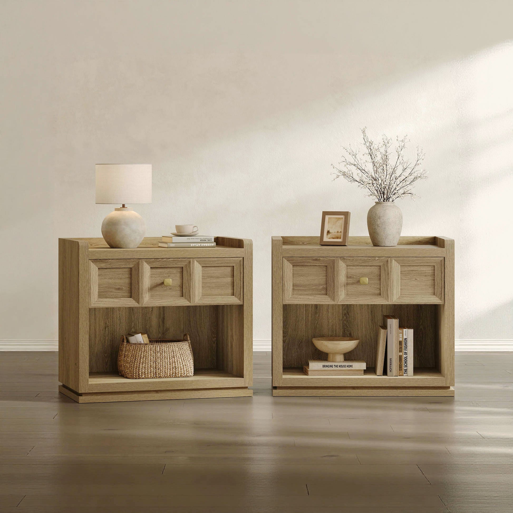 Helio 1-Drawer Nightstand Set of 2