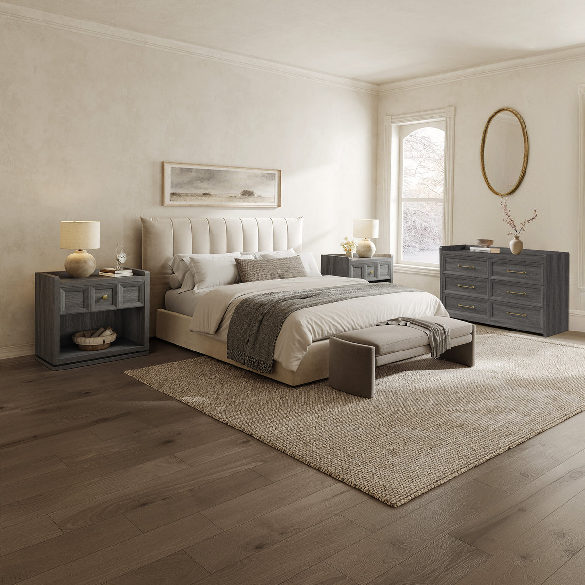 Helio 6 Drawers Dresser and Nightstand