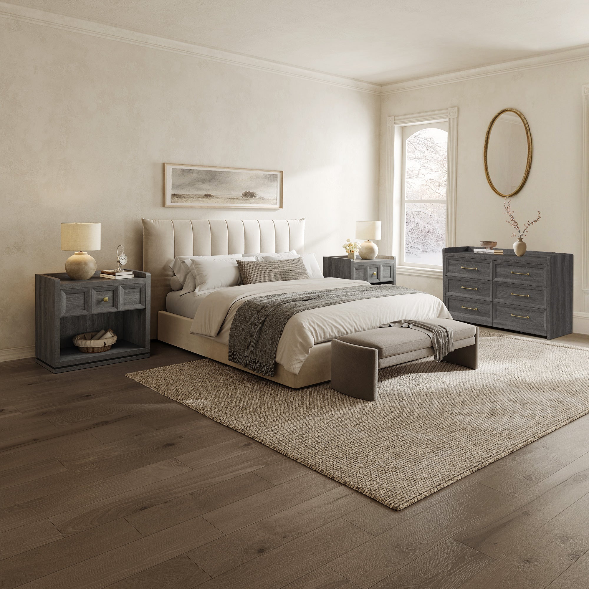 Helio 6 Drawers Dresser and Nightstand
