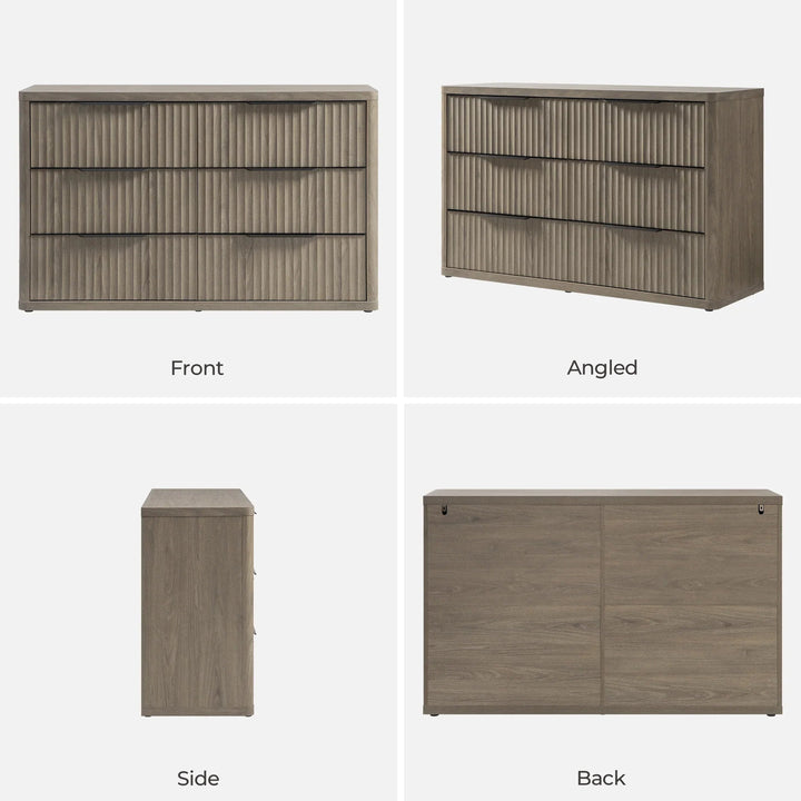 Cas 6 Drawers Dresser Fluted Bedroom Sets