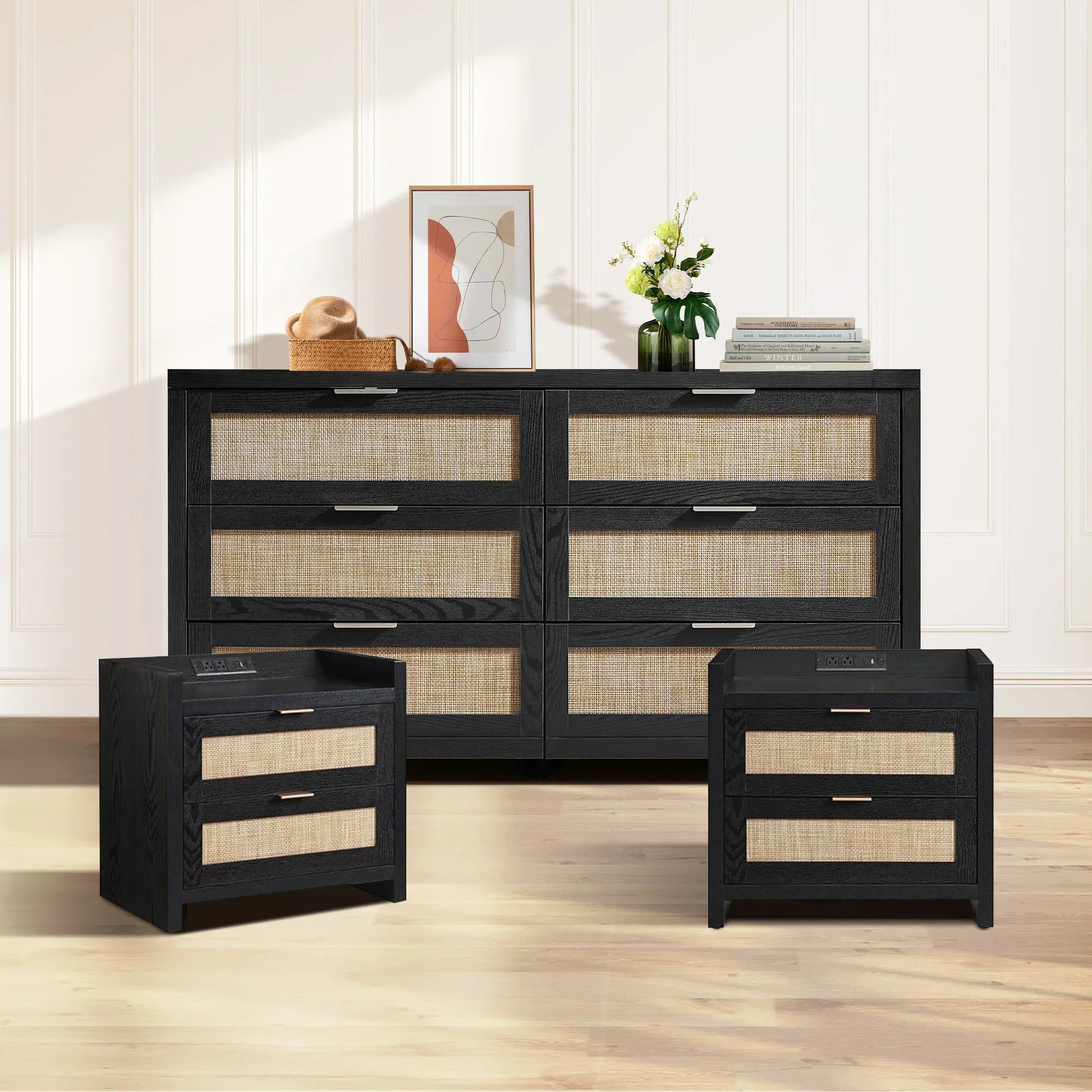 Savanna 6 Drawers Dresser and 2  Drawer Nightstand Set