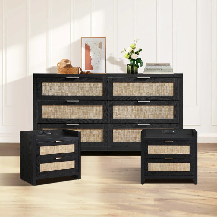 Savanna 6 Drawers Dresser and 2  Drawer Nightstand Set
