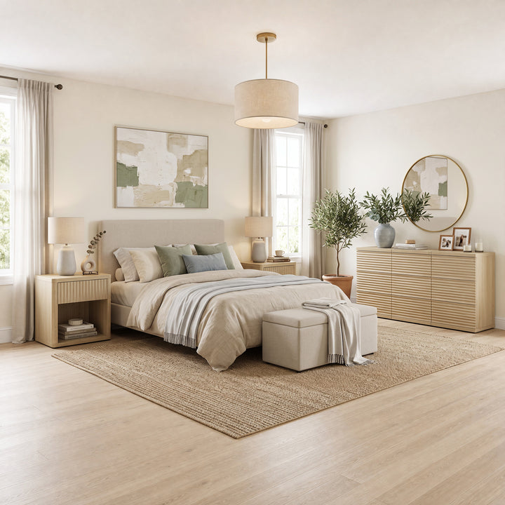 Stria Chest of Drawers and Nightstands Set
