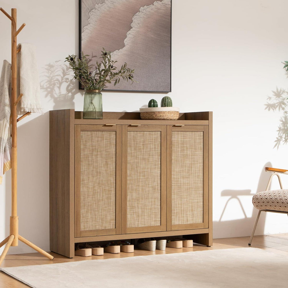 Savanna Tall Shoe Cabinet,30 Pairs Shoes