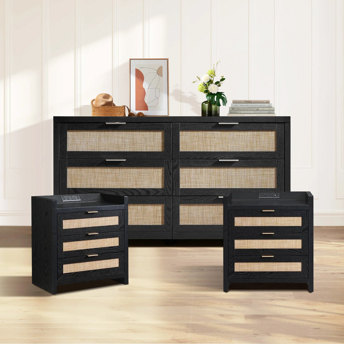 Savanna 6 Drawers Dresser and Nightstands Set