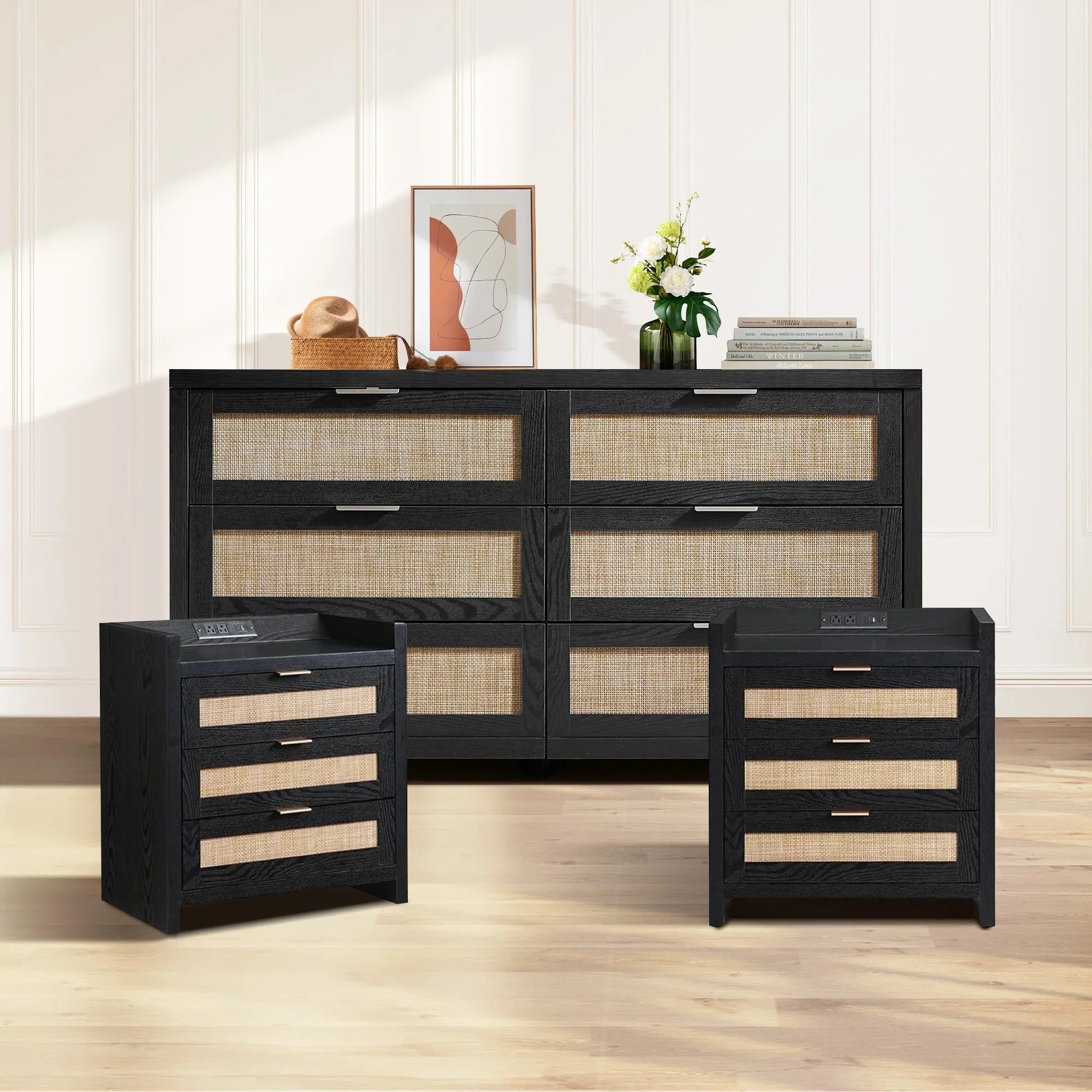 Savanna 6 Drawers Dresser and Nightstands Set