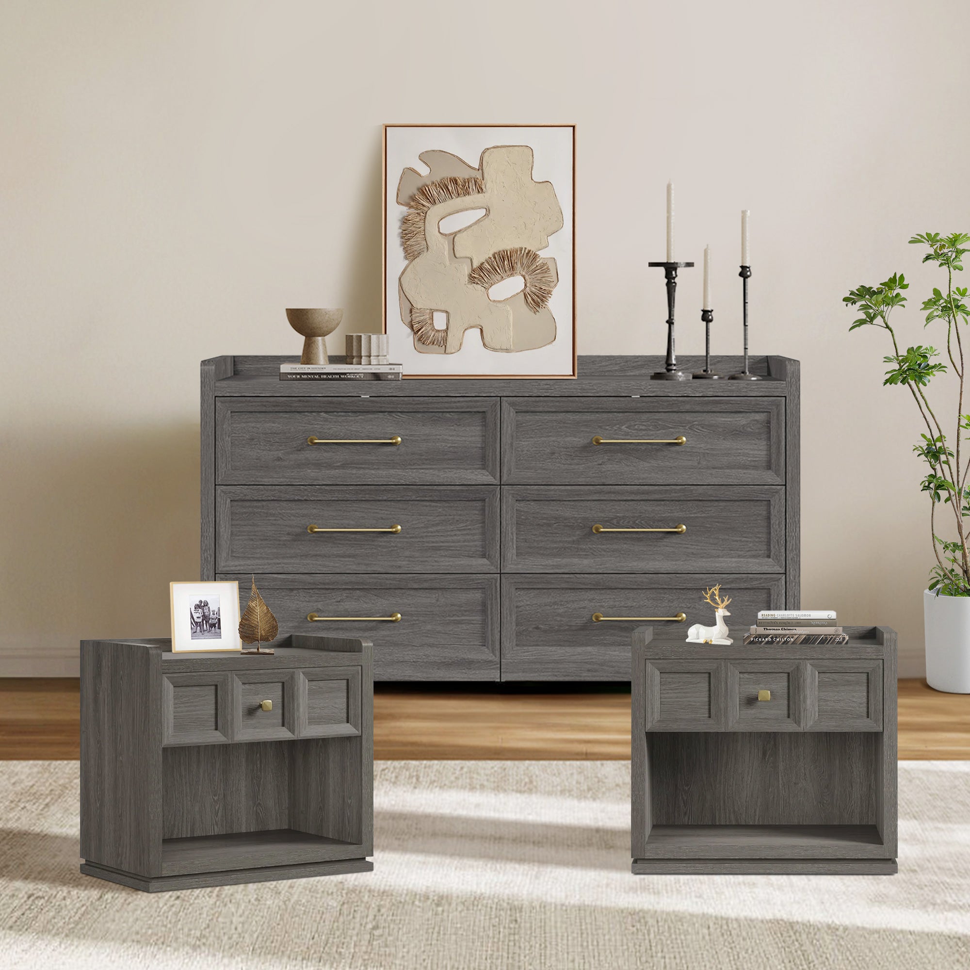 Helio 6 Drawers Dresser and Nightstand