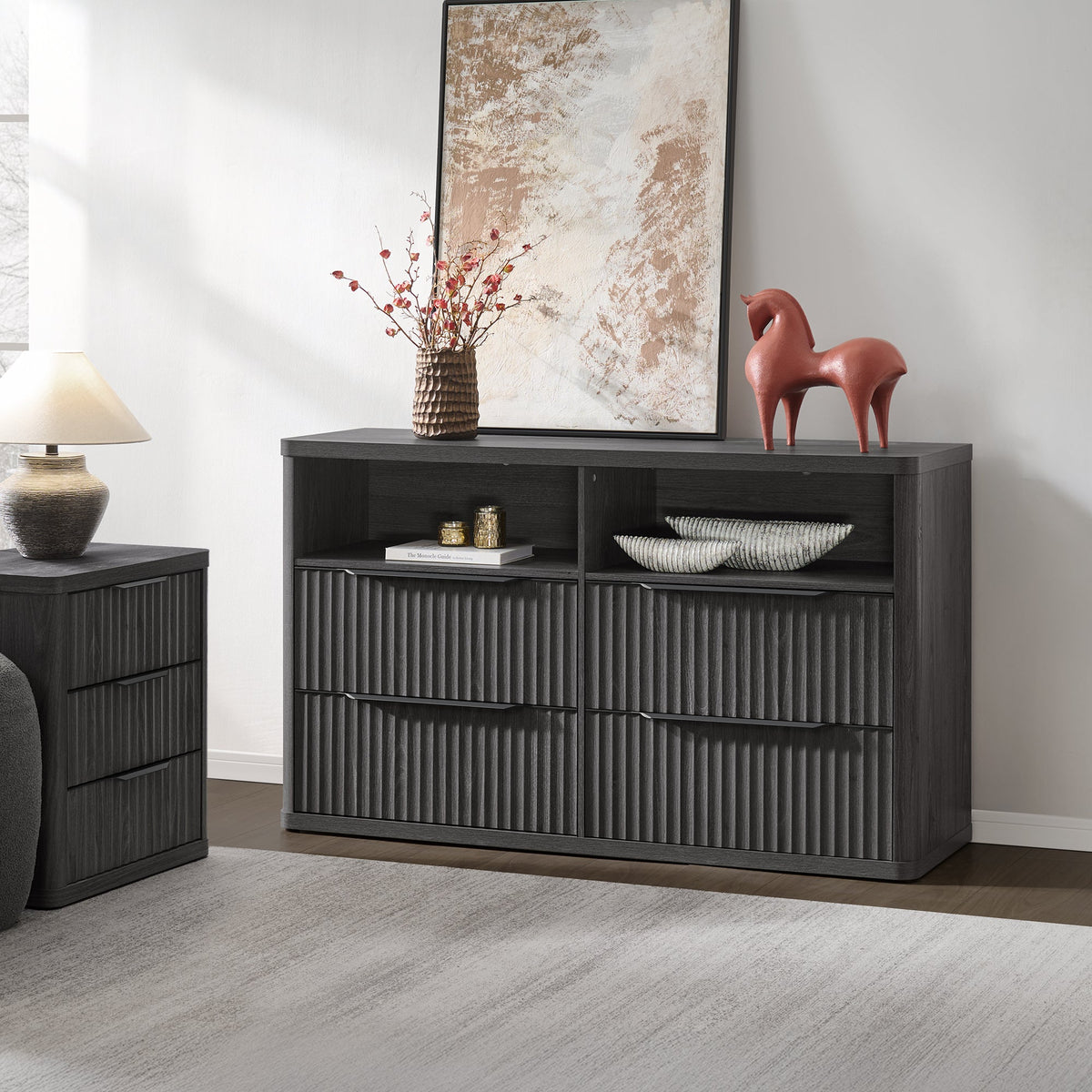 Cas Horizontal Chest, Open Drawers, Set of 2