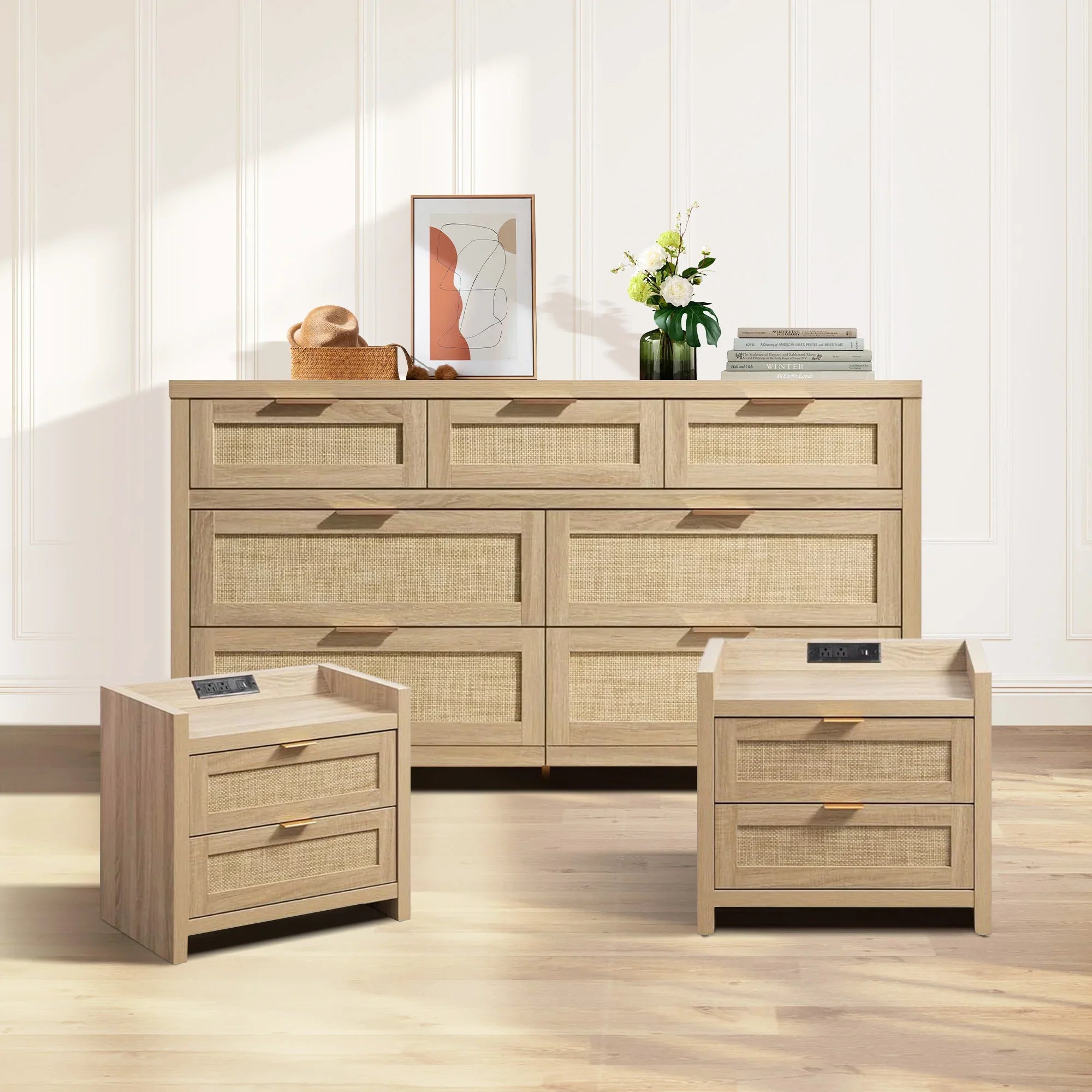Savanna 7 Drawers Dresser and Nightstands Set