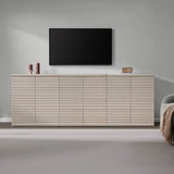 Stria Fluted Sideboards with 2 Doors, Set of 3