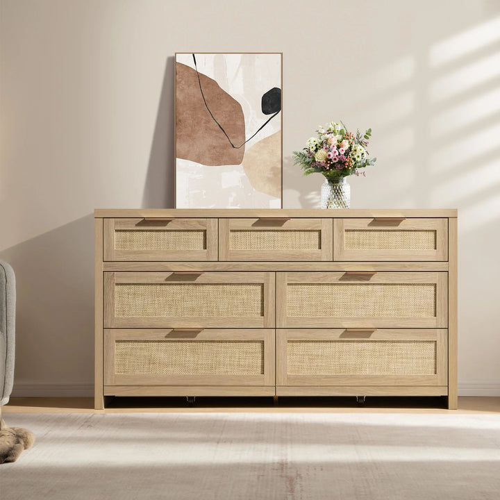 Savanna Dresser with 7 Drawers for Living Room, 2 Pieces