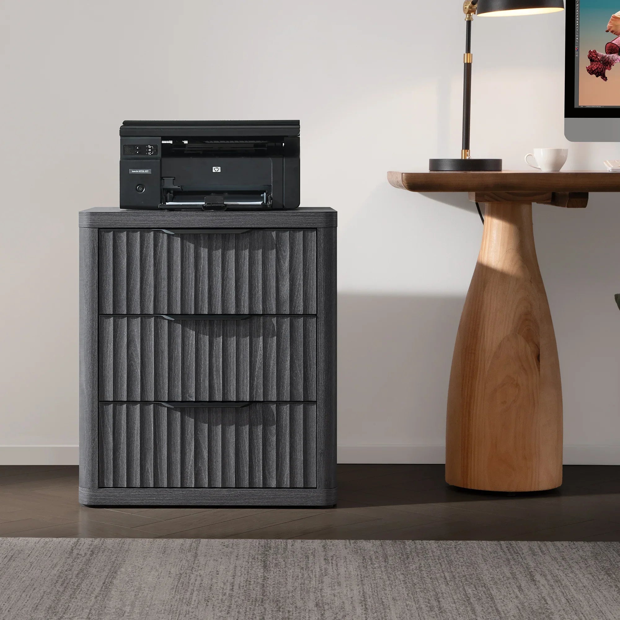 Cas 3 Drawers Dresser, Black Handle