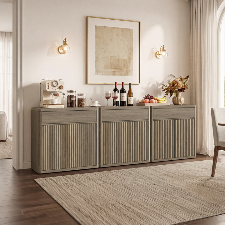 Cas Fluted Sideboard Buffet, Large Storage