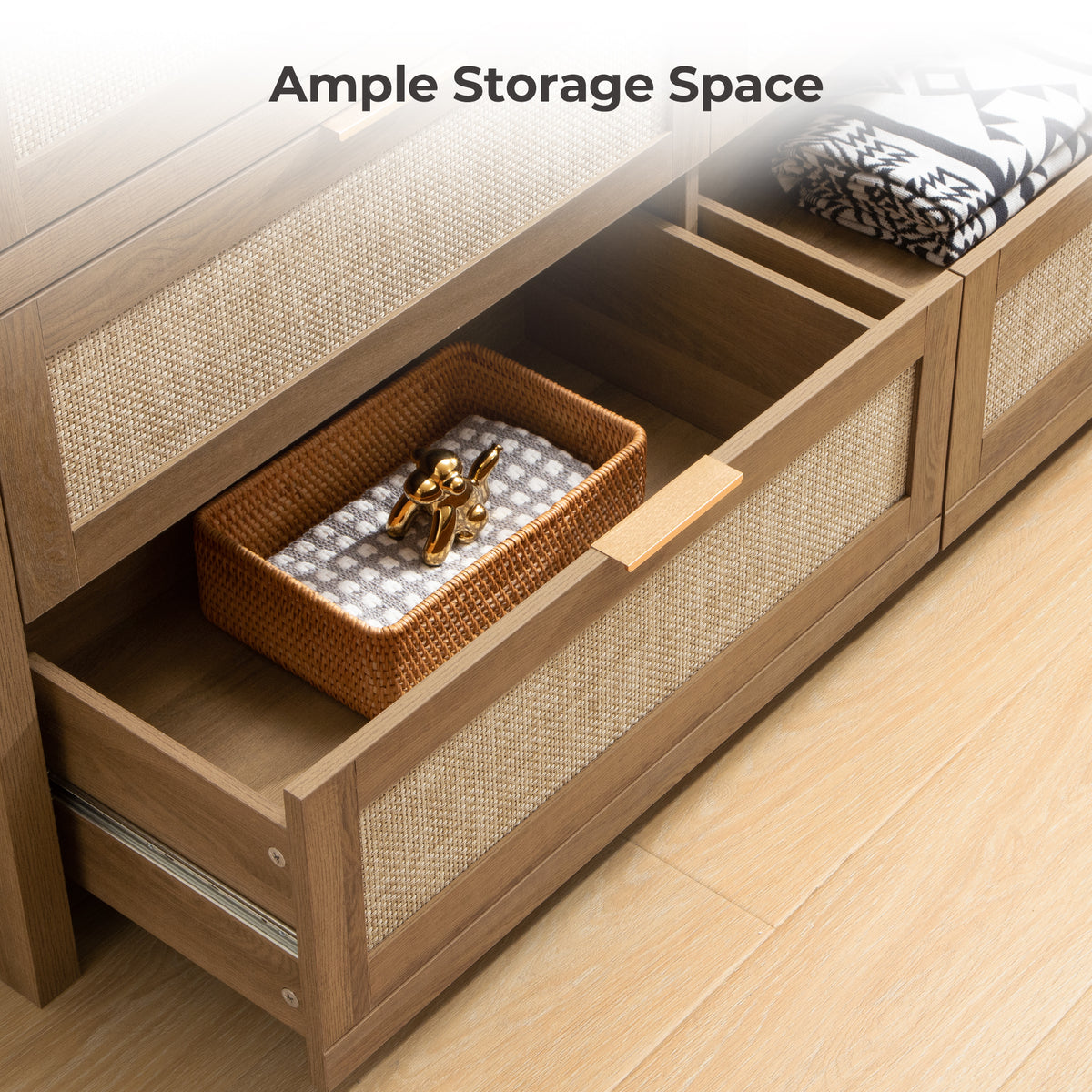 Savanna Rattan Bedroom Set, Large Storage