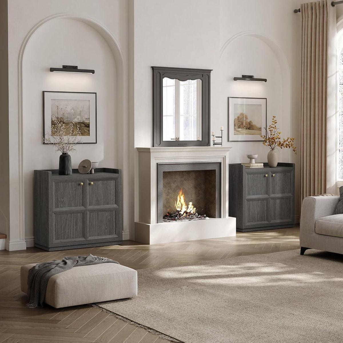 Helio White Sideboards with Doors