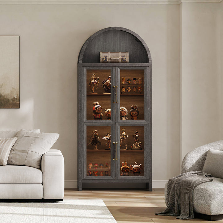 Helio Modern Glass-Door Display Cabinet
