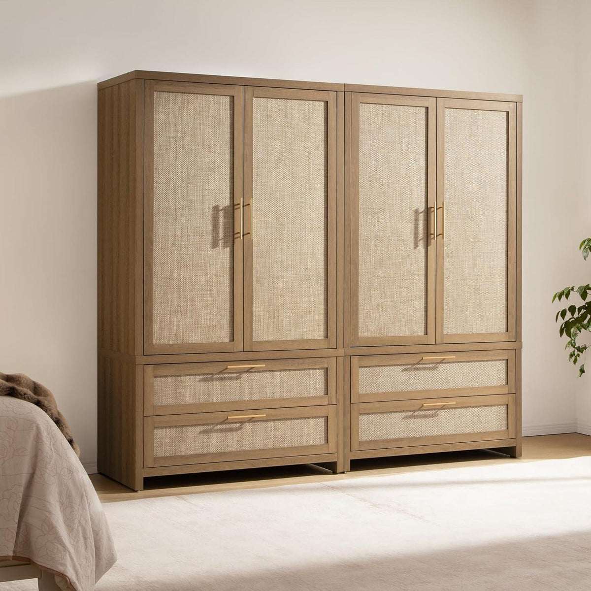 Savanna Wardrobe with 2 Drawers and Doors, Set of 2