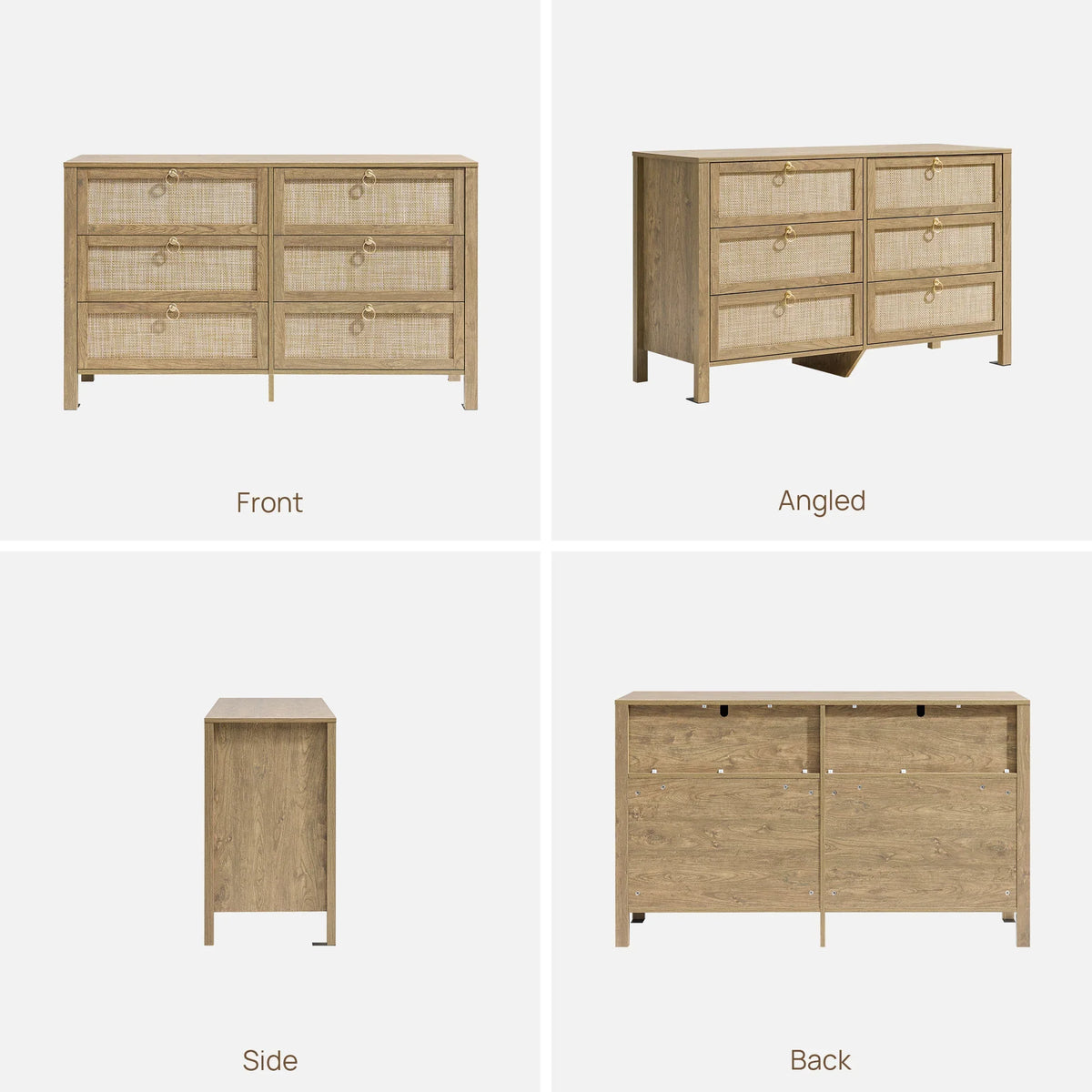 Terra 6 Drawers Dresser and Nightstands Set