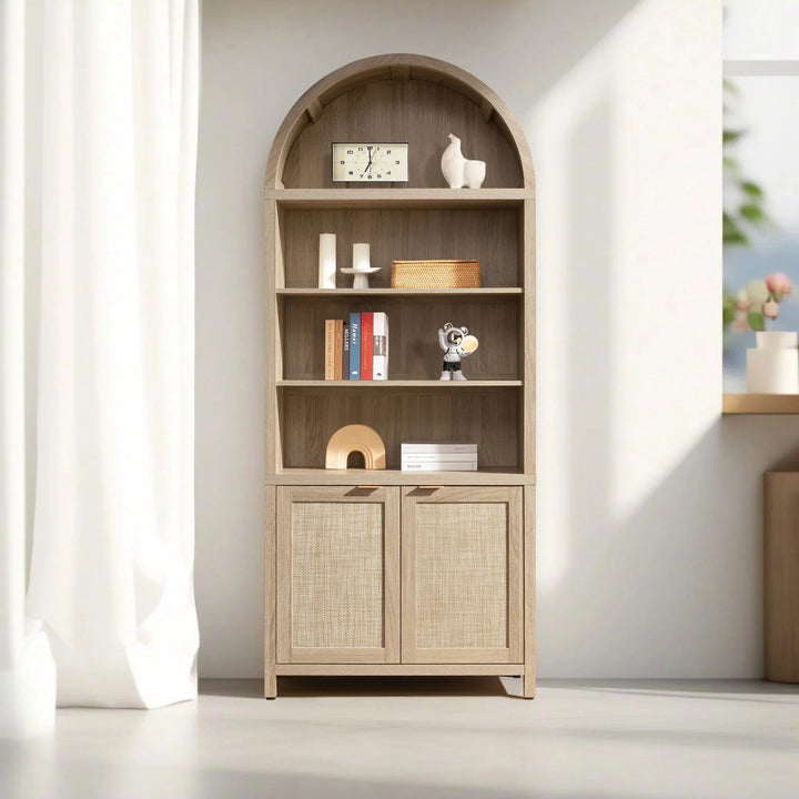 Savanna Arched Bookcase, 84.2Inch Height, Set of 3