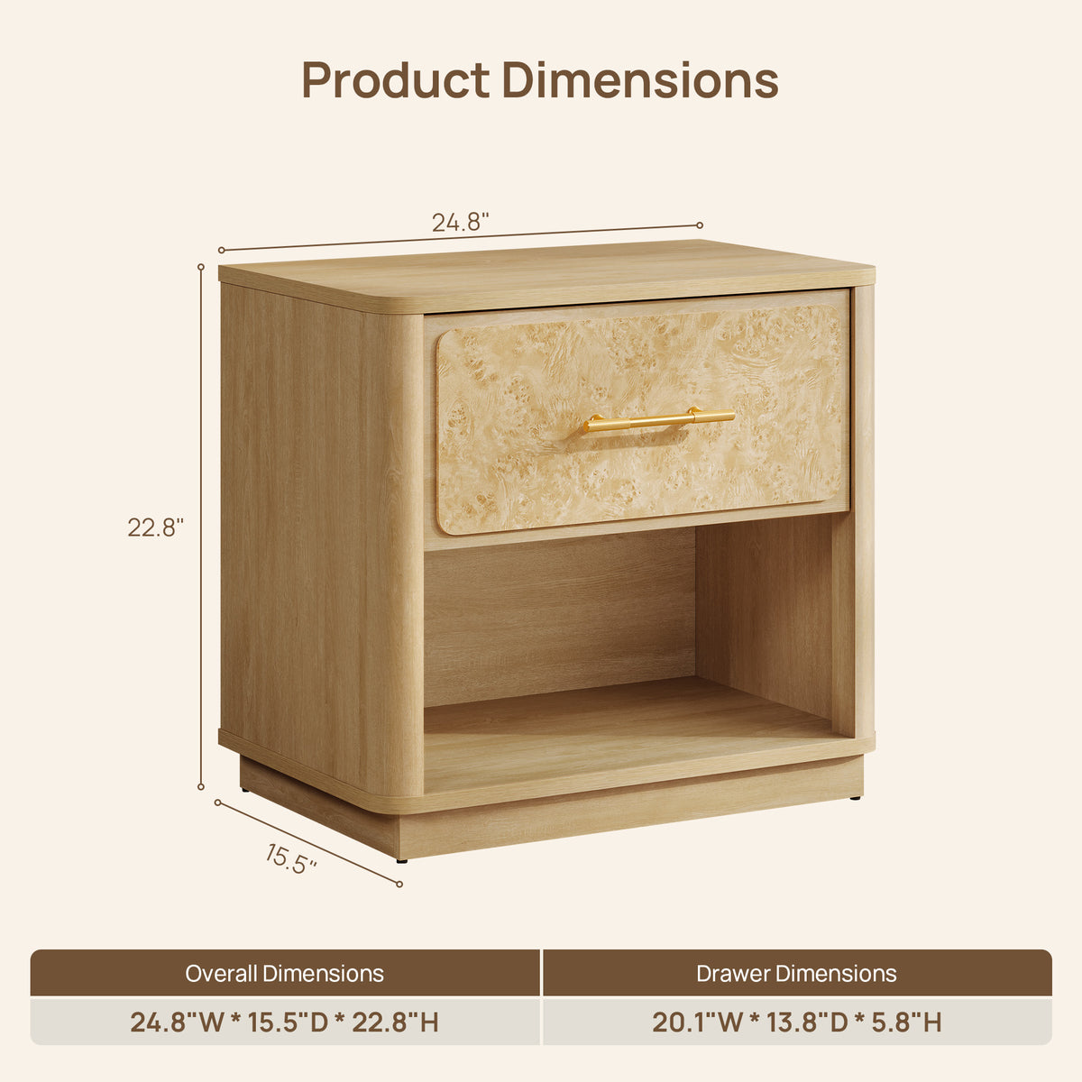 Burluxe Dresser with Drawers and Nightstands Set