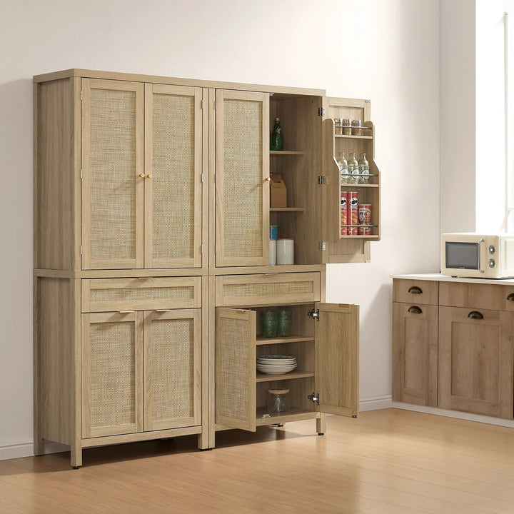 Savanna Pantry Cabinet for Storage, Set of 2
