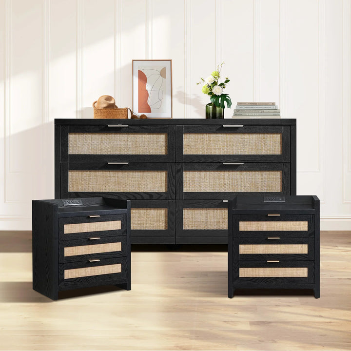 Savanna 6 Drawers Dresser and Nightstand Set