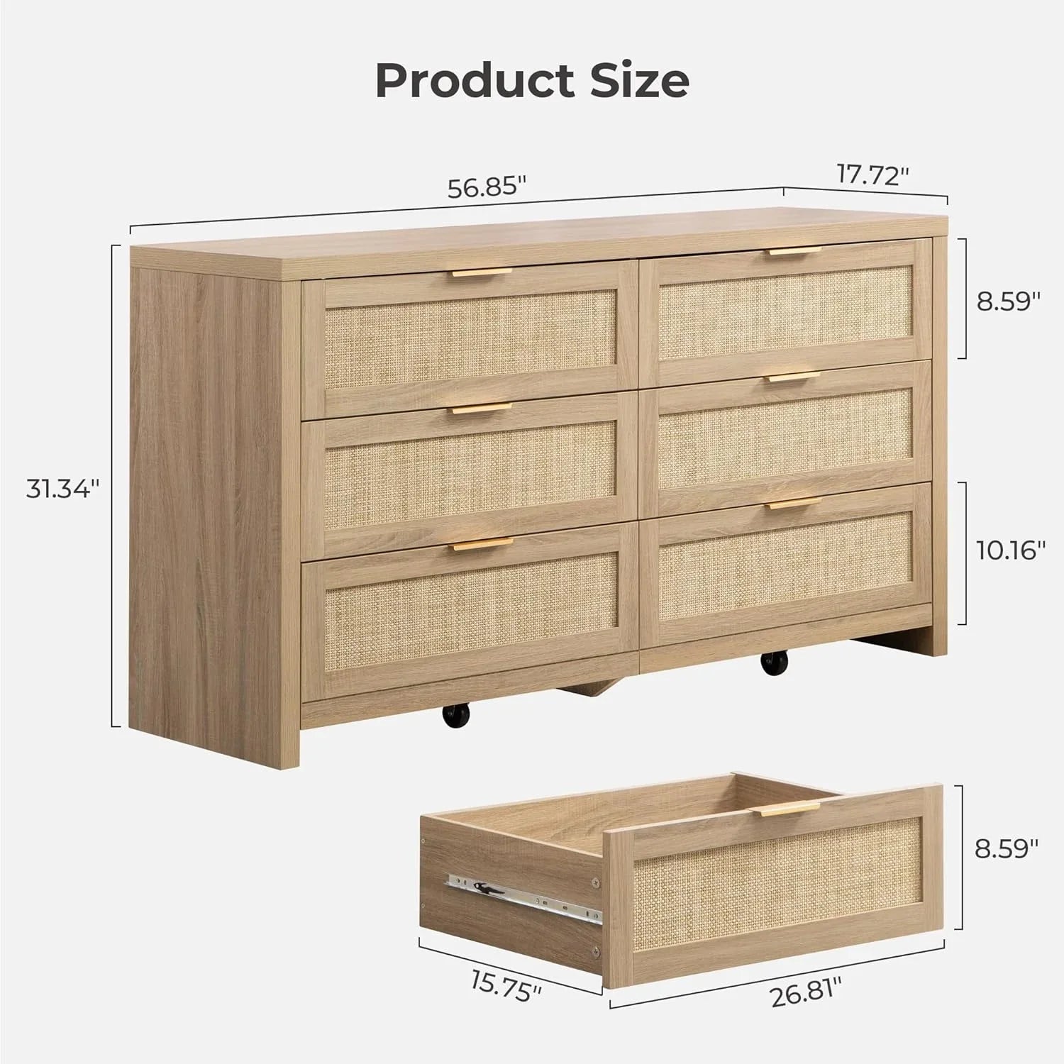 Savanna 6 Drawers Dresser, Wardrobe and Nightstands Set